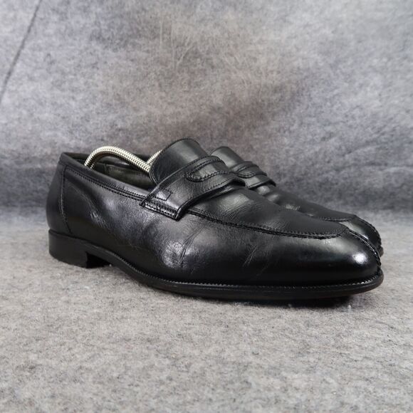 Florsheim Shoes Mens 9 Loafers Slip On Classic Leather Retro Dress Formal Black - Picture 1 of 16